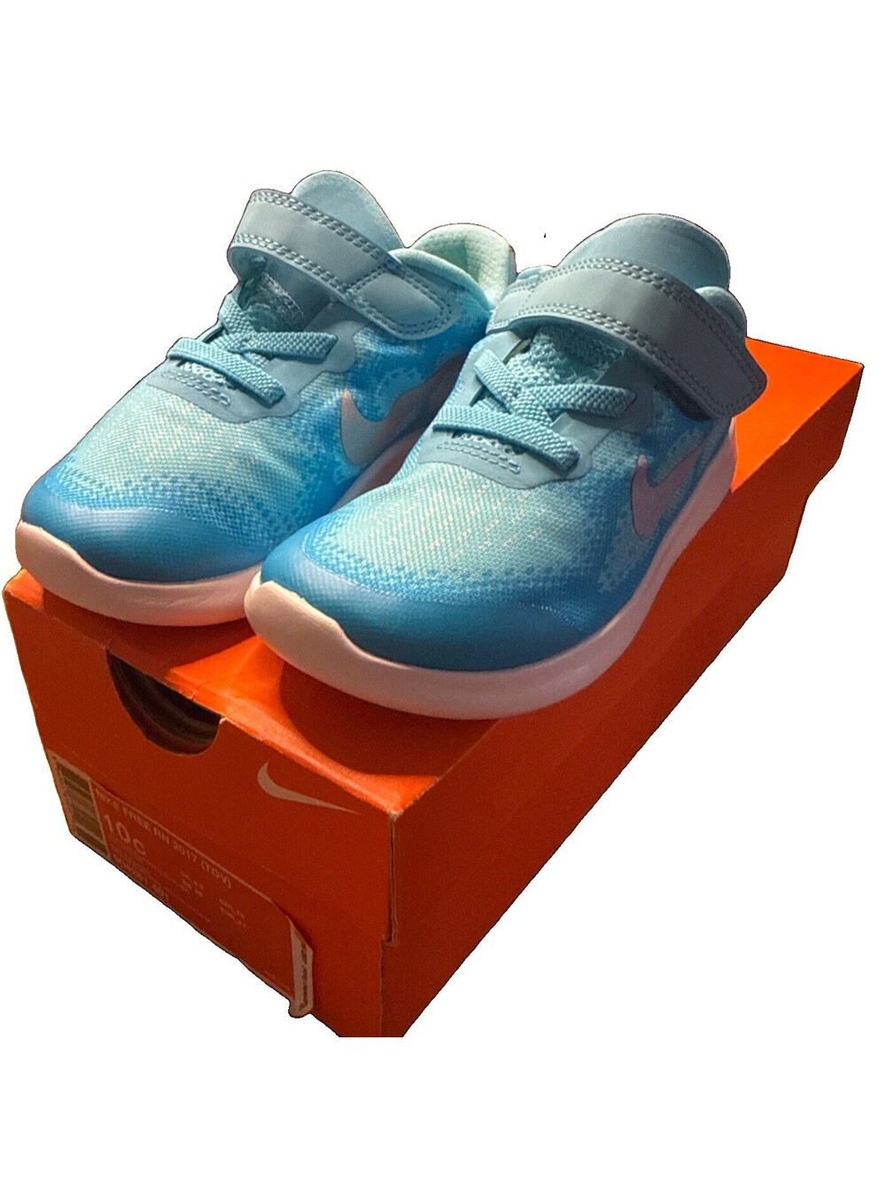 Nike Free RN 2017 (TDV) Toddler Sneaker 10C Blue/White Hook & Loop 904261-401